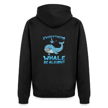 Alles Wal ist in Ordnung - Unisex Premium Bio Zip Hoodie - Schwarz - Hinten - Nico (187cm)