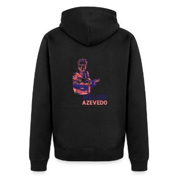 Waldir Azevedo - Unisex Premium Bio Zip Hoodie - Schwarz - Hinten - Nico (187cm)
