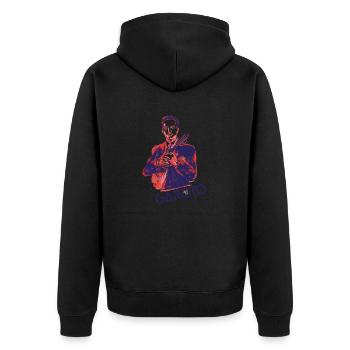 Garoto - Unisex Premium Bio Zip Hoodie - Schwarz - Hinten - Nico (187cm)