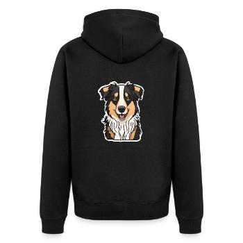 Australian Shepherd Dog Aussi - Unisex Premium Organic Zip Hoodie - black - Back - Nico (187cm)