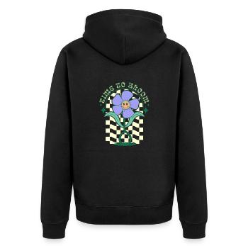 time to bloom - Unisex Premium Organic Zip Hoodie - black - Back - Nico (187cm)