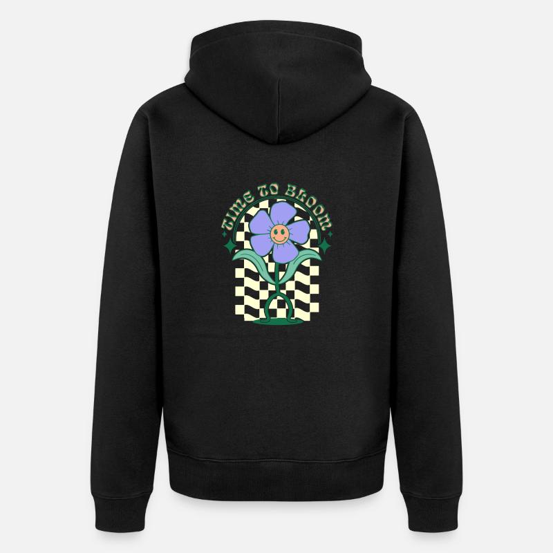 time to bloom - Unisex Premium Bio Zip Hoodie - Schwarz