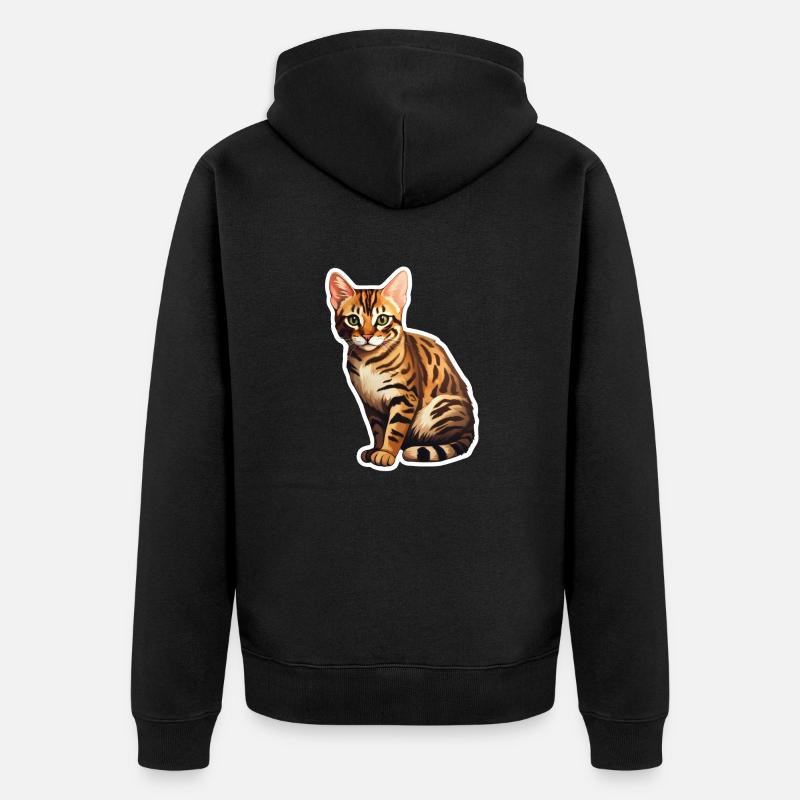 Chat du Bengale - Veste à capuche bio Premium Unisexe - noir