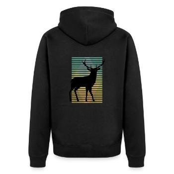 Cerf - Veste à capuche bio Premium Unisexe - noir - Dos - Nico (187cm)