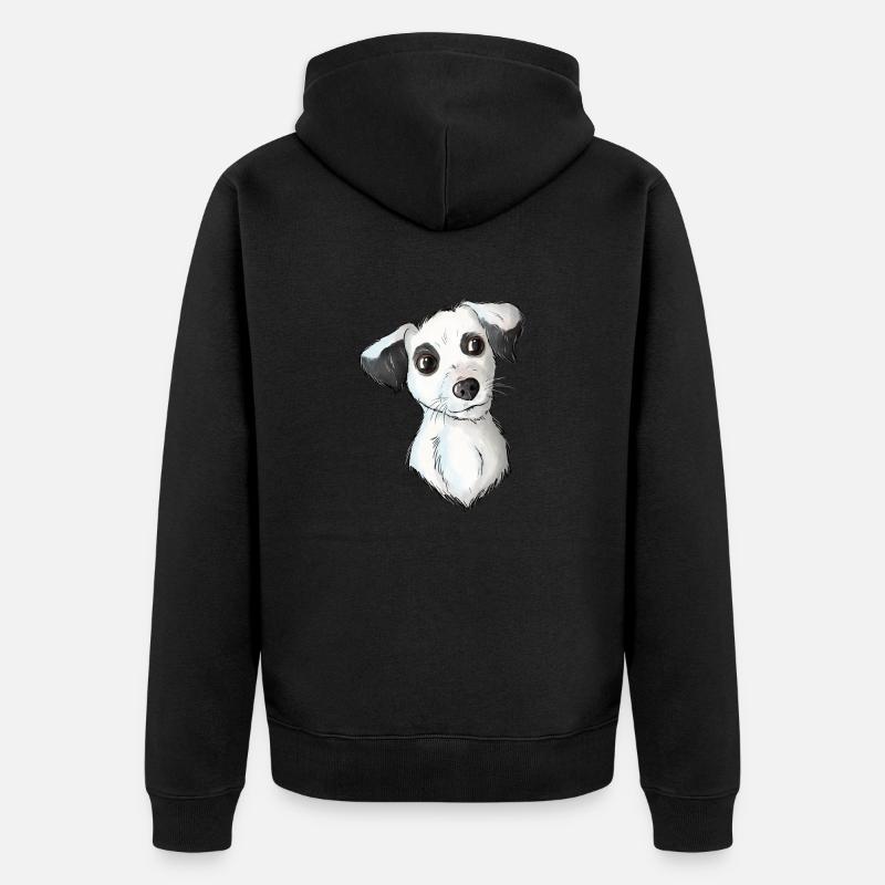 Jack Russell Pattern 6 - Unisex Premium Bio Zip Hoodie - Schwarz