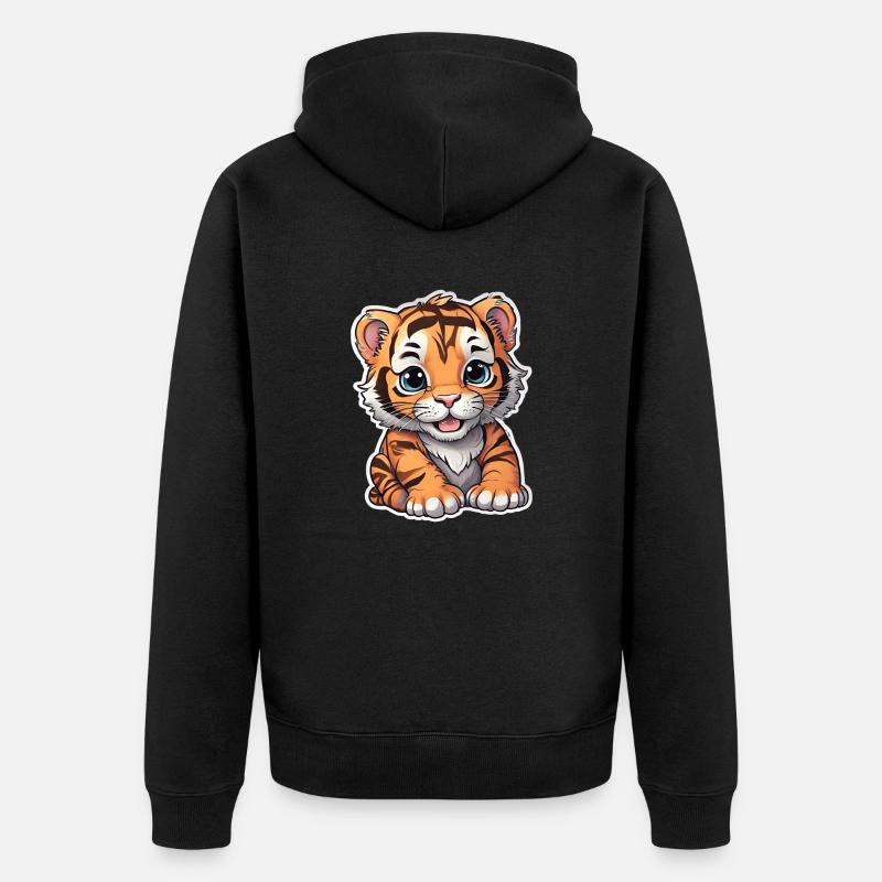 BÉBÉ TIGRE 8 - Veste à capuche bio Premium Unisexe - noir