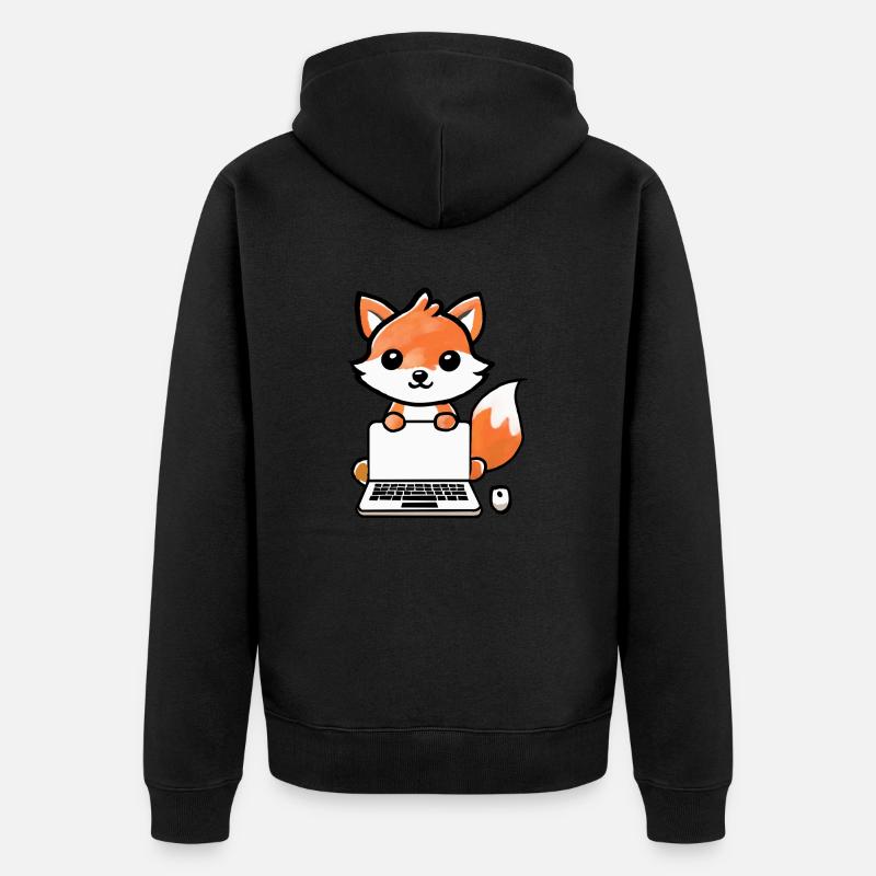 Tech Fox - Unisex Premium Bio Zip Hoodie - Schwarz