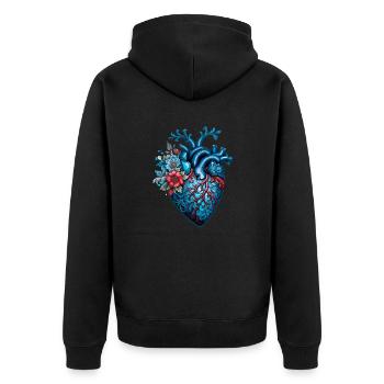 Cœur bleu - Veste à capuche bio Premium Unisexe - noir - Dos - Nico (187cm)