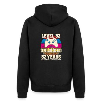 Original 1972 52 Years Level 52 Unlock - Unisex Premium Organic Zip Hoodie - black - Back - Nico (187cm)