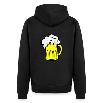 Beer 002 - Unisex Premium Organic Zip Hoodie - black - Back - Nico (187cm)
