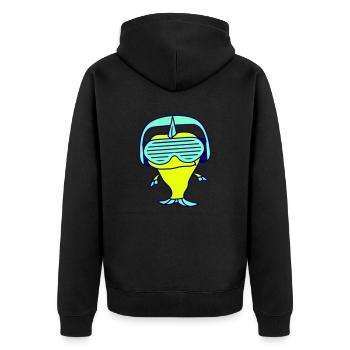 Fête Poisson Sous-marin Animaux de mer Musique Club Fun - Veste à capuche bio Premium Unisexe - noir - Dos - Nico (187cm)