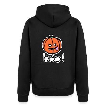 Citrouille enchanteresse – Chemise d’Halloween parfaite - Veste à capuche bio Premium Unisexe - noir - Dos - Nico (187cm)
