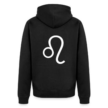 Sternzeichen Löwe, exklusives T-Shirt Design - Unisex Premium Bio Zip Hoodie - Schwarz - Hinten - Nico (187cm)