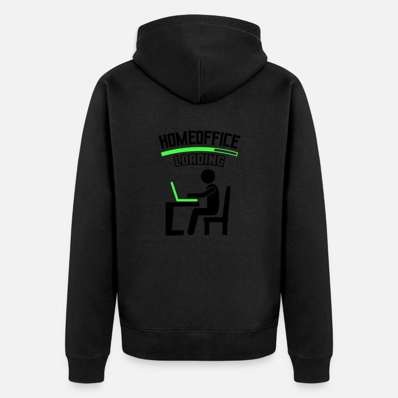 Arbeit Büro Homeoffice Loading - Unisex Premium Bio Zip Hoodie - Schwarz