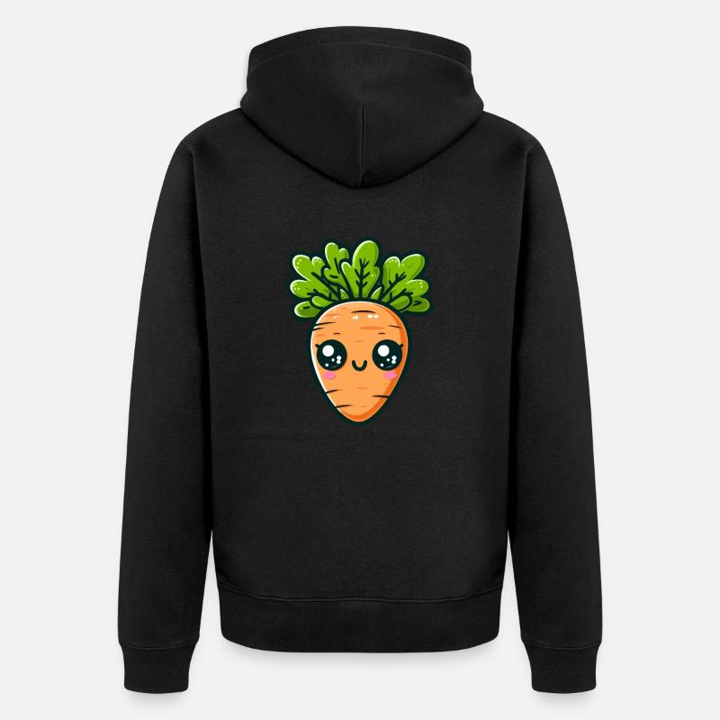 Chibi Carotte feuillue - Veste à capuche bio Premium Unisexe - noir