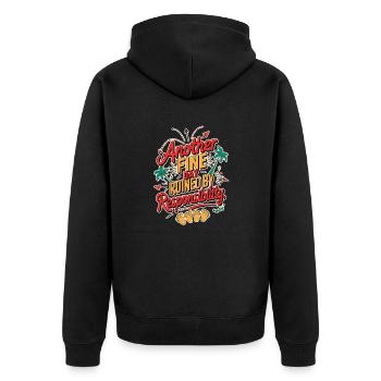 great day but there are responsibilities - Unisex Premium Organic Zip Hoodie - black - Back - Nico (187cm)