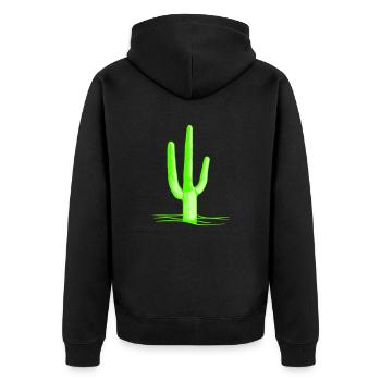 Kaktus Stacheln Wüste Kakteengewächs Cool Kakteen - Unisex Premium Bio Zip Hoodie - Schwarz - Hinten - Nico (187cm)