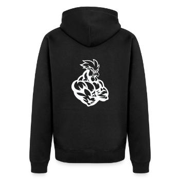 Coq Bande Dessinée - Veste à capuche bio Premium Unisexe - noir - Dos - Nico (187cm)