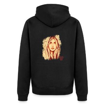 Positive Denkstimmung Leben, Positives Denken - Unisex Premium Bio Zip Hoodie - Schwarz - Hinten - Nico (187cm)