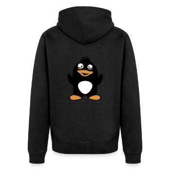 pingouin mignon agitant stupide fou oiseau drôle - Veste à capuche bio Premium Unisexe - noir - Dos - Nico (187cm)
