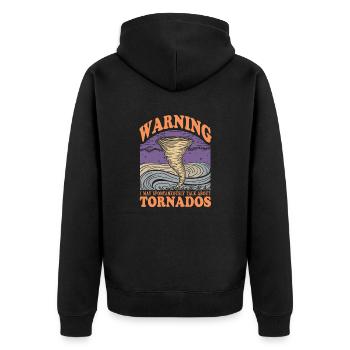 Love for storms and weather phenomena - Unisex Premium Organic Zip Hoodie - black - Back - Nico (187cm)