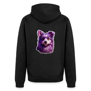 Niedlicher Hund im modernen Design - Unisex Premium Bio Zip Hoodie - Schwarz - Hinten - Nico (187cm)