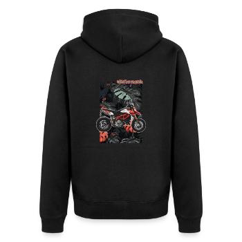 Superbike // Illustration - Veste à capuche bio Premium Unisexe - noir - Dos - Nico (187cm)
