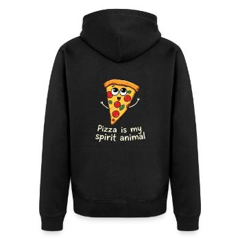 La pizza est mon Animal Fun Foodie Amateur de pizza - Veste à capuche bio Premium Unisexe - noir - Dos - Nico (187cm)