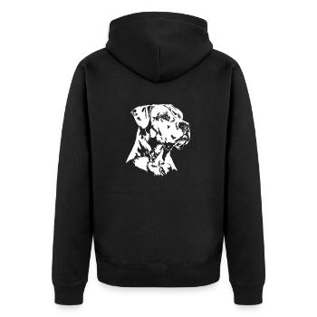 DOGO ARGENTINO Chien Portrait Chien Wilsigns - Veste à capuche bio Premium Unisexe - noir - Dos - Nico (187cm)