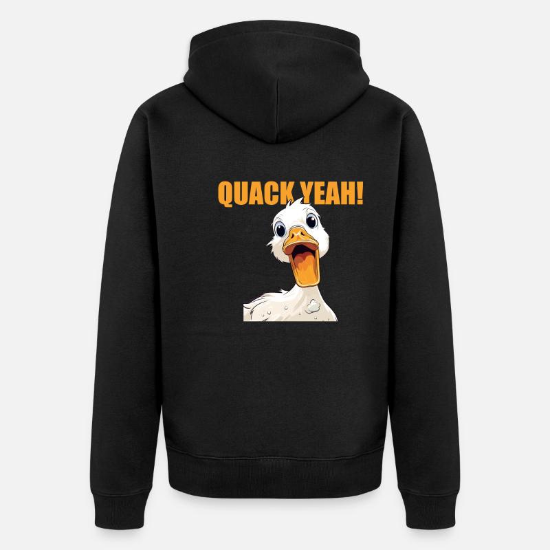 Femmes Quak Yeah Funny Duck - Veste à capuche bio Premium Unisexe - noir
