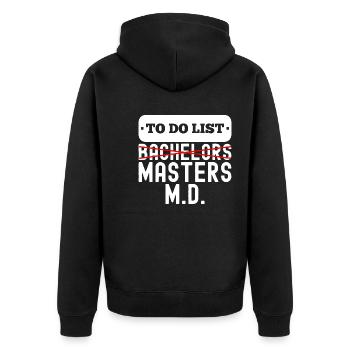 To Do List Bachelors Masters Degree Graduation - Unisex Premium Organic Zip Hoodie - black - Back - Nico (187cm)