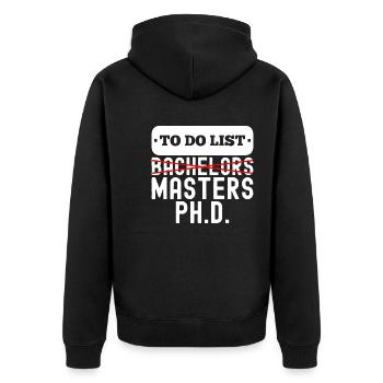 To Do List Bachelors Masters Degree Graduation - Unisex Premium Organic Zip Hoodie - black - Back - Nico (187cm)