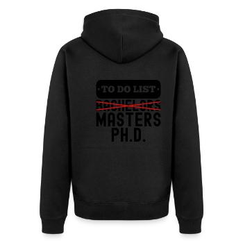 To Do List Bachelors Masters Degree Graduation - Unisex Premium Organic Zip Hoodie - black - Back - Nico (187cm)