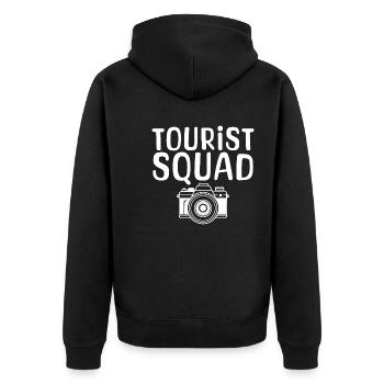 Tourist Squad Picture Photographer Vacation - Unisex Premium Bio Zip Hoodie - Schwarz - Hinten - Nico (187cm)