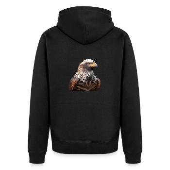 EAGLE - Unisex Premium Organic Zip Hoodie - black - Back - Nico (187cm)