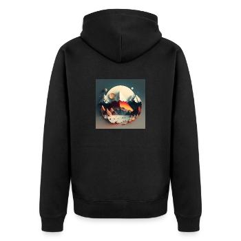 SURREAL - Unisex Premium Bio Zip Hoodie - Schwarz - Hinten - Nico (187cm)
