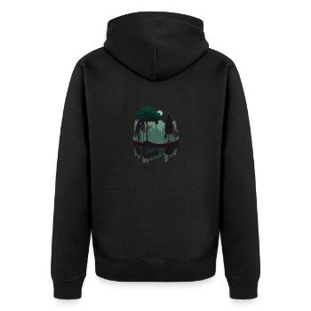 SURREAL - Unisex Premium Bio Zip Hoodie - Schwarz - Hinten - Nico (187cm)