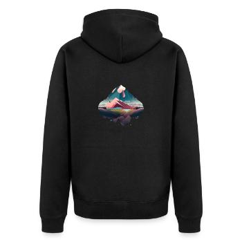 SURREAL - Unisex Premium Bio Zip Hoodie - Schwarz - Hinten - Nico (187cm)