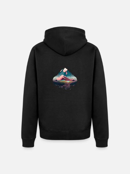SURREAL - Unisex Premium Organic Zip Hoodie - black