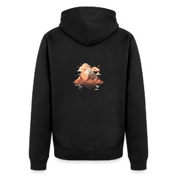 SURREAL - Unisex Premium Bio Zip Hoodie - Schwarz - Hinten - Nico (187cm)