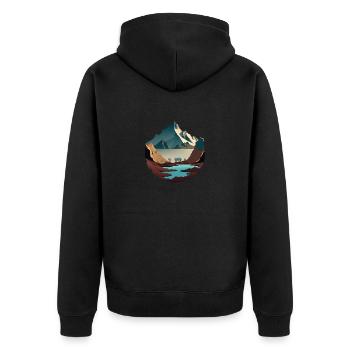 SURREAL - Unisex Premium Bio Zip Hoodie - Schwarz - Hinten - Nico (187cm)