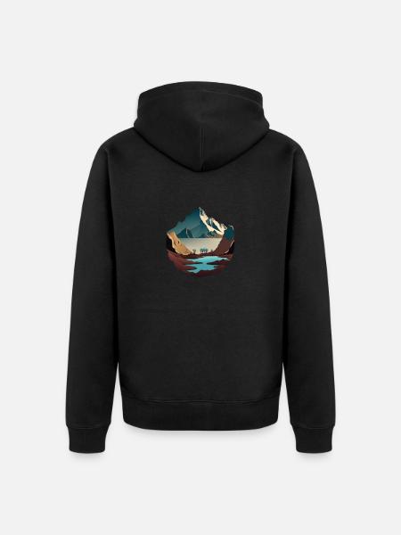 SURREAL - Unisex Premium Organic Zip Hoodie - black