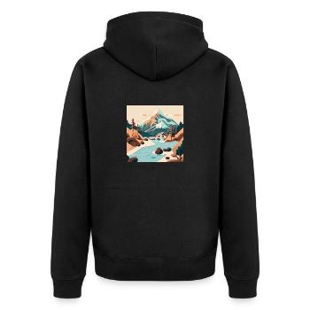 SURREAL - Unisex Premium Bio Zip Hoodie - Schwarz - Hinten - Nico (187cm)