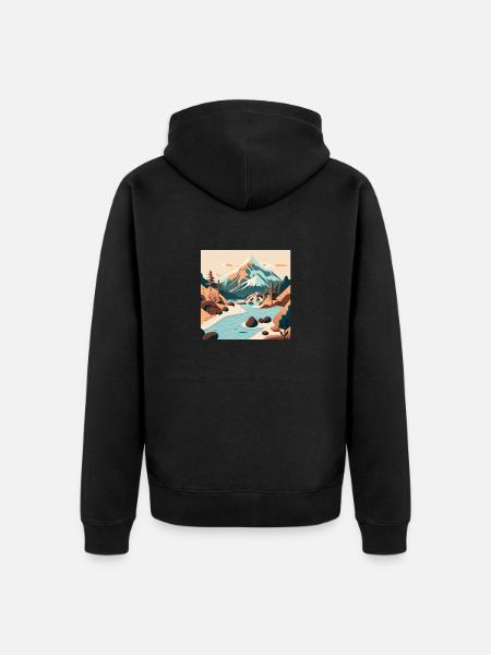 SURREAL - Unisex Premium Organic Zip Hoodie - black