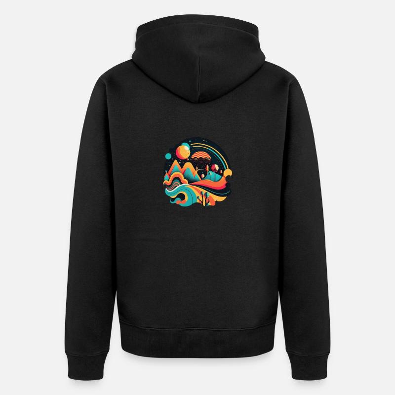 RÉTRO - Veste à capuche bio Premium Unisexe - noir