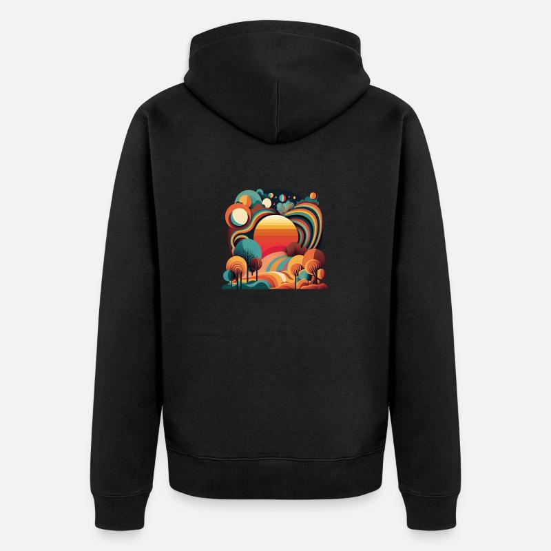 RÉTRO - Veste à capuche bio Premium Unisexe - noir