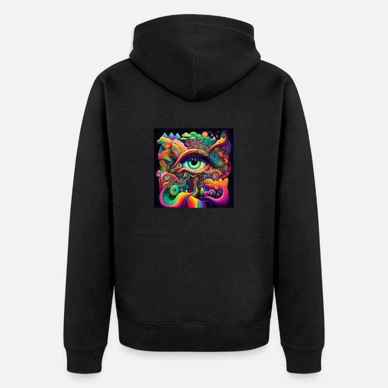 ŒIL TRIPPY - Veste à capuche bio Premium Unisexe - noir