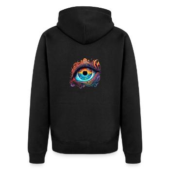 ŒIL TRIPPY - Veste à capuche bio Premium Unisexe - noir - Dos - Nico (187cm)