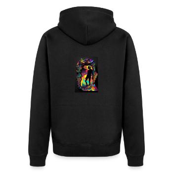 TRIPPY ART - Veste à capuche bio Premium Unisexe - noir - Dos - Nico (187cm)