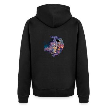 TRIPPY - Unisex Premium Organic Zip Hoodie - black - Back - Nico (187cm)